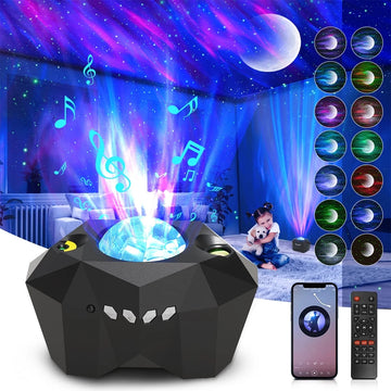 Star Projector, 3 in 1 LED Galaxy Moon Projector 55 Lighting Effects Night Light Aurora Projector Star Light W/ Bluetooth Music Speaker & Remote Control & Timer for Kids Baby Bedroom Party Home Decor