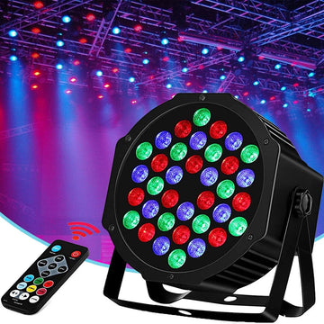 2Pcs Stage Lights 36 LED Par Lights with Wireless Remote Sound Activated DMX Control for DJ Party Effect Lighting