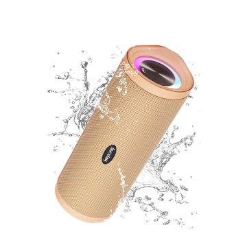 Ultimate Portable Bluetooth Speaker - Waterproof, IPX7 Floating Design, 5000mAh Battery, Powerful Bass & Loud Sound - Perfect for Beach, Pool, Kayak & Gifts for Him - Apricot