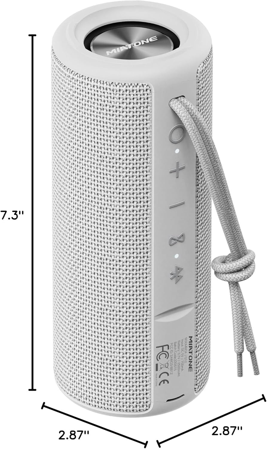 Ultimate Grey Waterproof Bluetooth Boombox Speaker - Perfect for Outdoor Adventures!