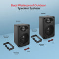 Bluetooth Indoor Outdoor Speakers Pair 200 Watt Dual Waterproof 3.5” 2-Way Full Range Speaker