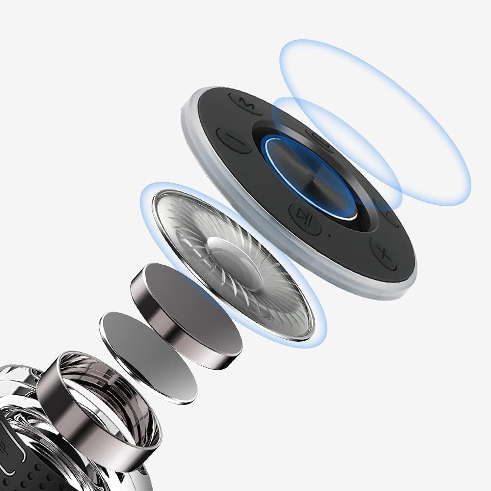 Ultimate Waterproof Bluetooth Shower Speaker with LED Lights, Dual Pairing, and FM Radio - Perfect for Pool, Beach, and Parties!