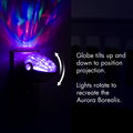 Motion  Northern Lights LED Night Light, Plug-In, Aurora Borealis, Galaxy, 30404, 7.16 In, 5.42 In