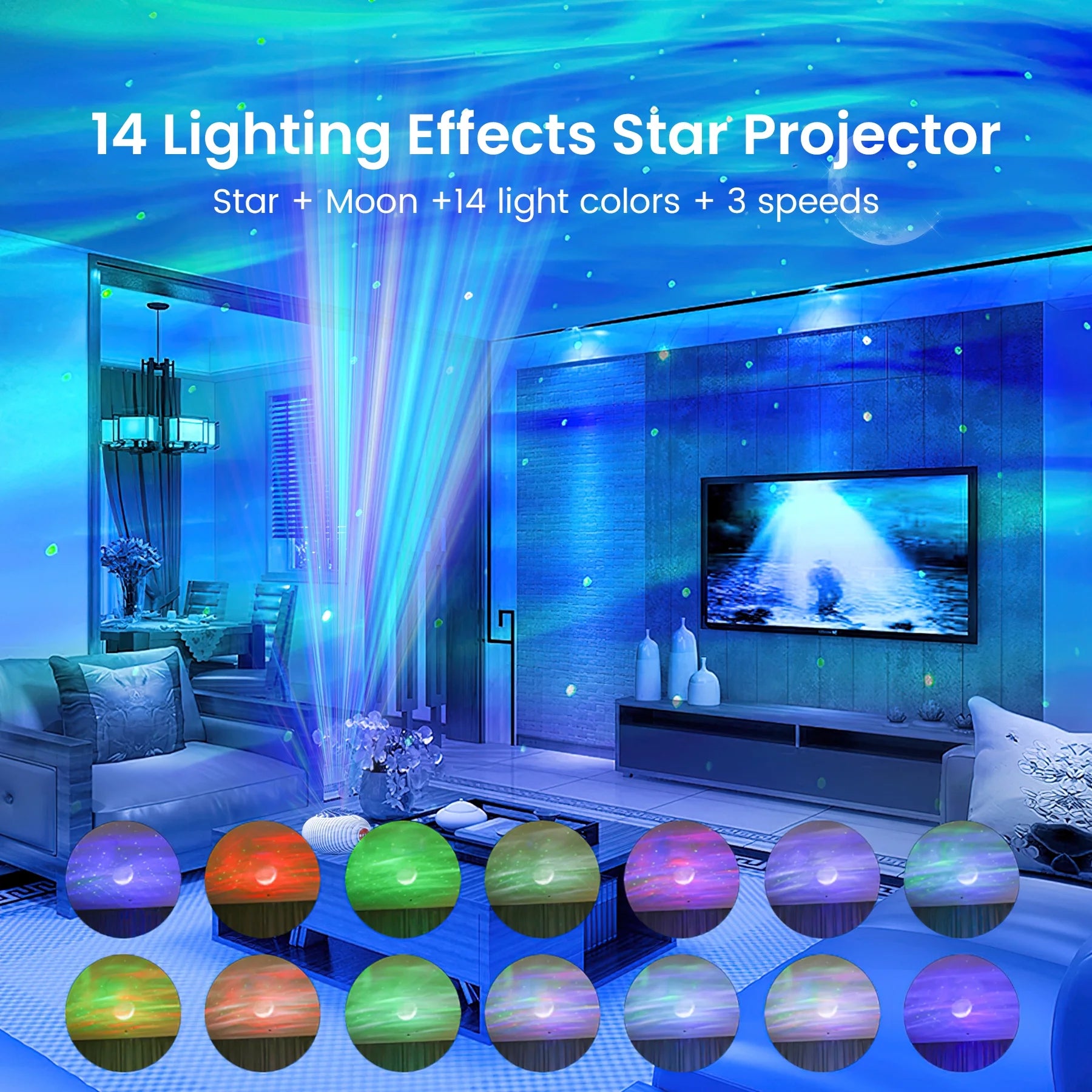 4-In-1 Star Projector, Galaxy Projector with 2 Modes & 5 White Noise, Timer and Remote, Room Decor for Kids & Adults, Romantic Gift for Valentine'S Day