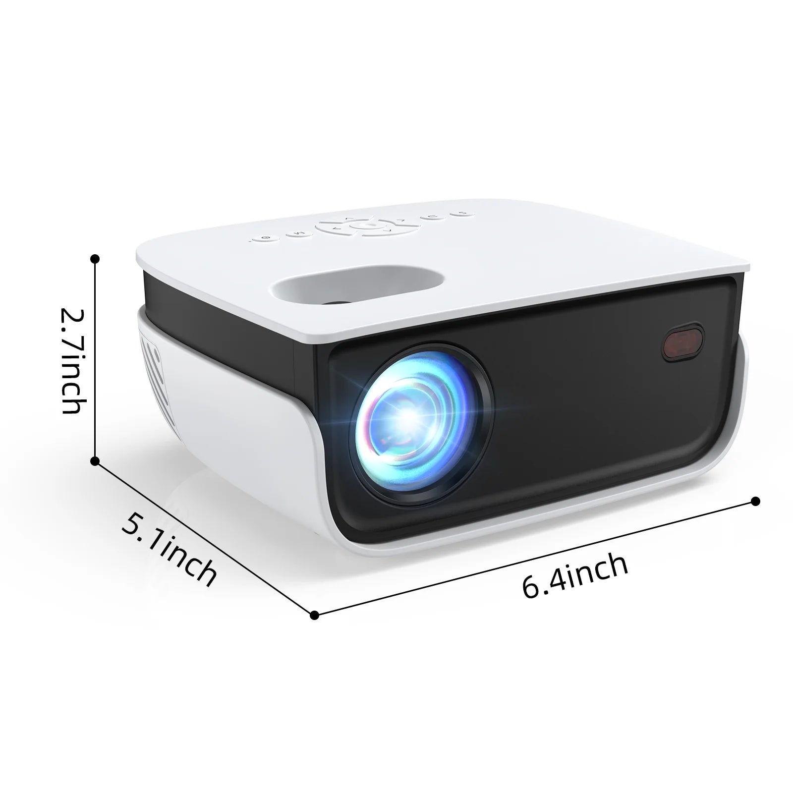 Bluetooth LCD Mini Projector,Support 1080P FHD, with Remote, AV Cable & More, White, 1 Count