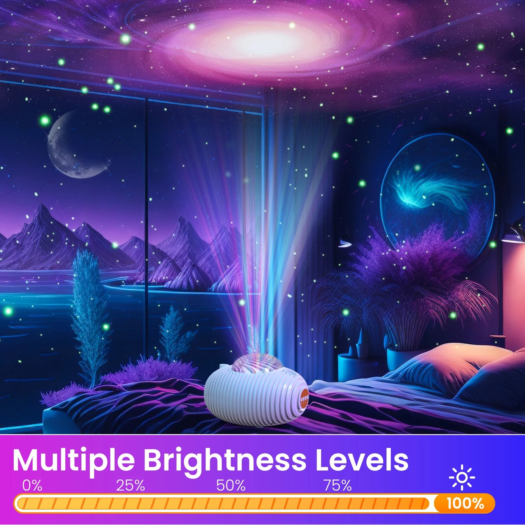 4-In-1 Star Projector, Galaxy Projector with 2 Modes & 5 White Noise, Timer and Remote, Room Decor for Kids & Adults, Romantic Gift for Valentine'S Day