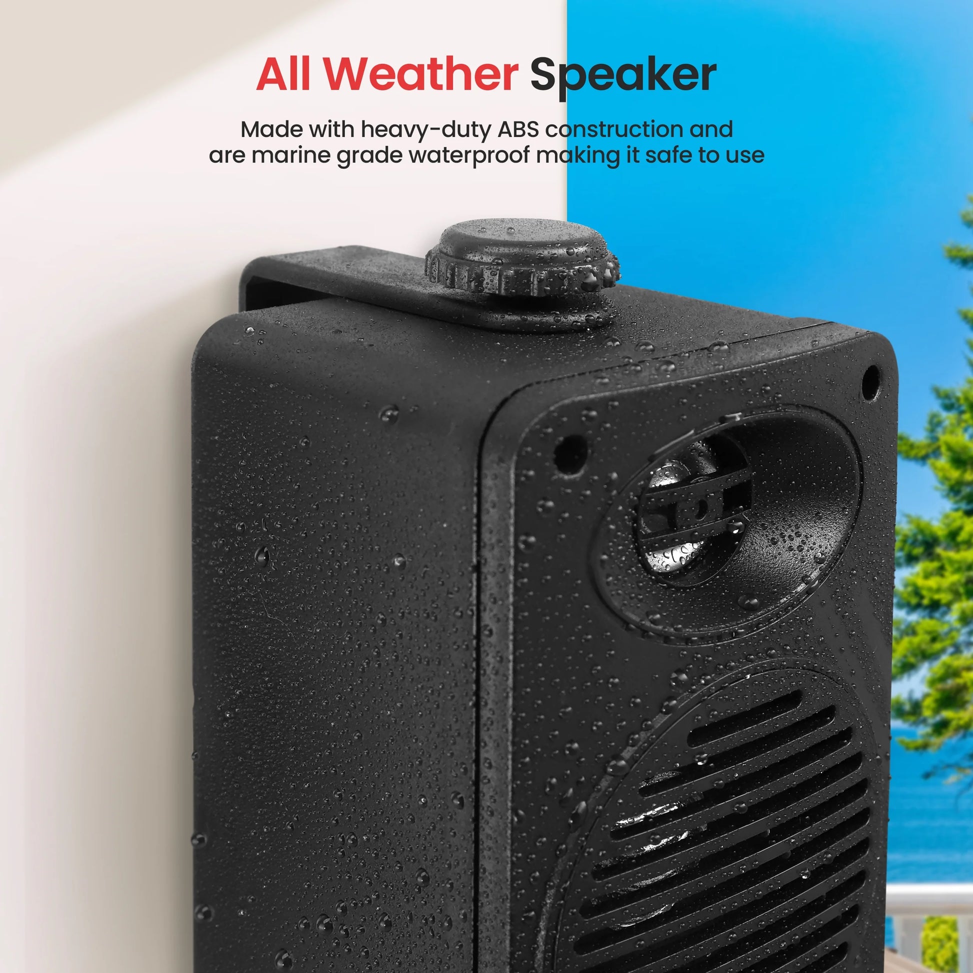 Bluetooth Indoor Outdoor Speakers Pair 200 Watt Dual Waterproof 3.5” 2-Way Full Range Speaker
