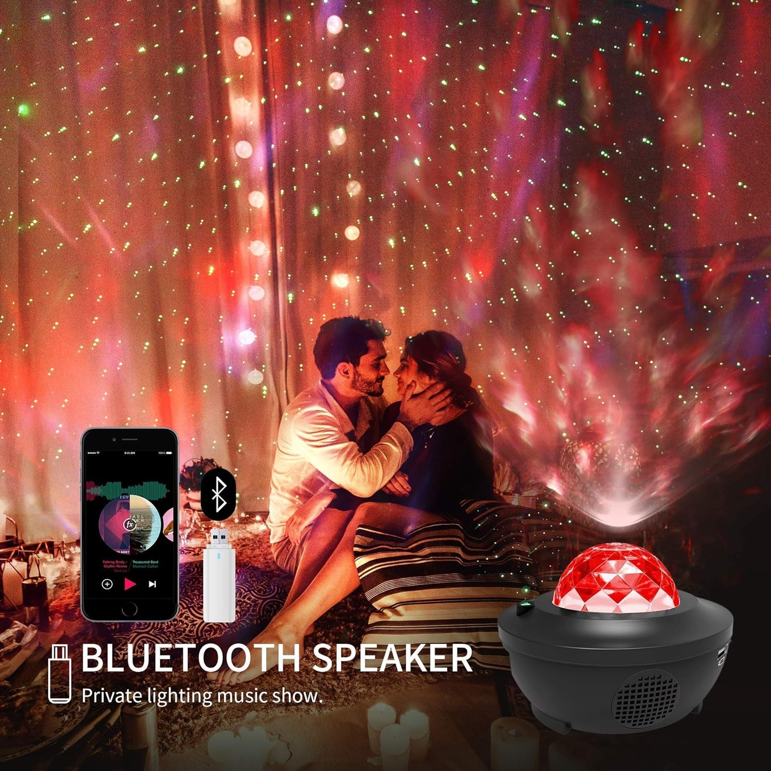 Galaxy Projector, Star Projector 3 in 1 Night Light Projector W/Led Cloud with Bluetooth Music Speaker for 1-16 Years Baby Kids Bedroom/Game Rooms/Home Theatre/Night Light Ambiance…