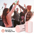 Bluetooth Speaker Portable, IPX7 Waterproof Wireless Outdoor Speaker, TWS Pairing, 12H Playtime, Pink
