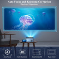 Projector with Wifi and Bluetooth, 4K Support Native 1080P Outdoor Movie Projector, 15000LM Full HD Video Projector, LCD Technology 250