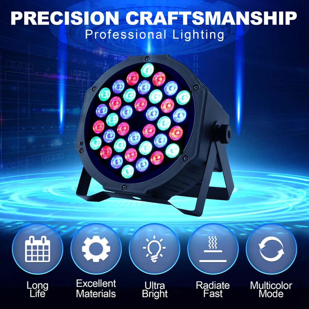 2Pcs Stage Lights 36 LED Par Lights with Wireless Remote Sound Activated DMX Control for DJ Party Effect Lighting
