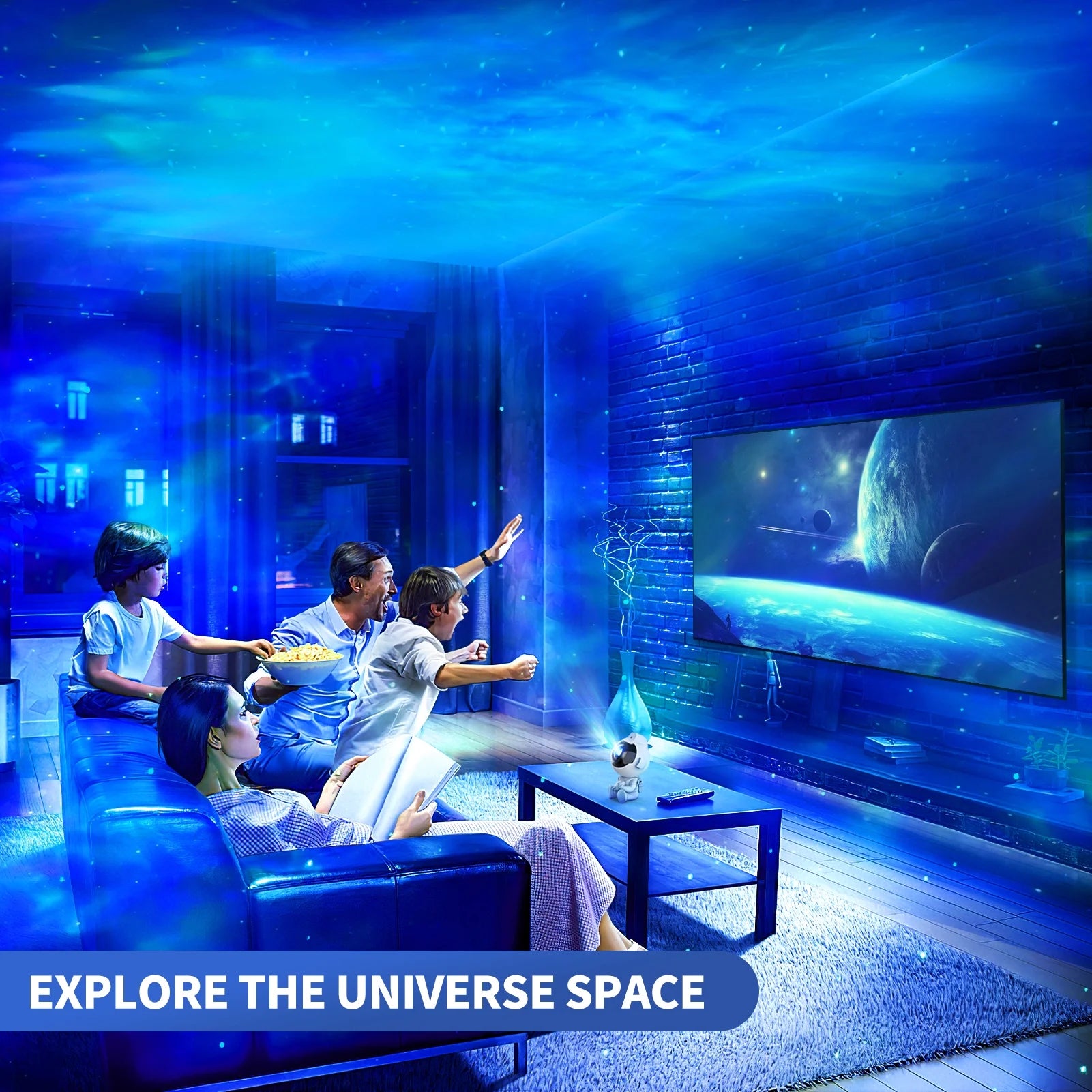 Astronaut Star Projector, Galaxy Ceiling Projector Starry Nebula Kids Night Light with Remote Control Timing & 360° Rotation Magnetic Head for Baby Home Bedroom Gaming Room Decor Christmas Party Decor