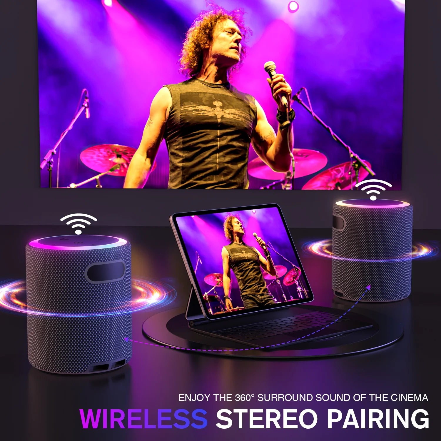 Ultimate Portable LED Bluetooth Speaker - Waterproof, 24H Playtime, Rich Bass, Perfect for Parties & Outdoor Adventures!