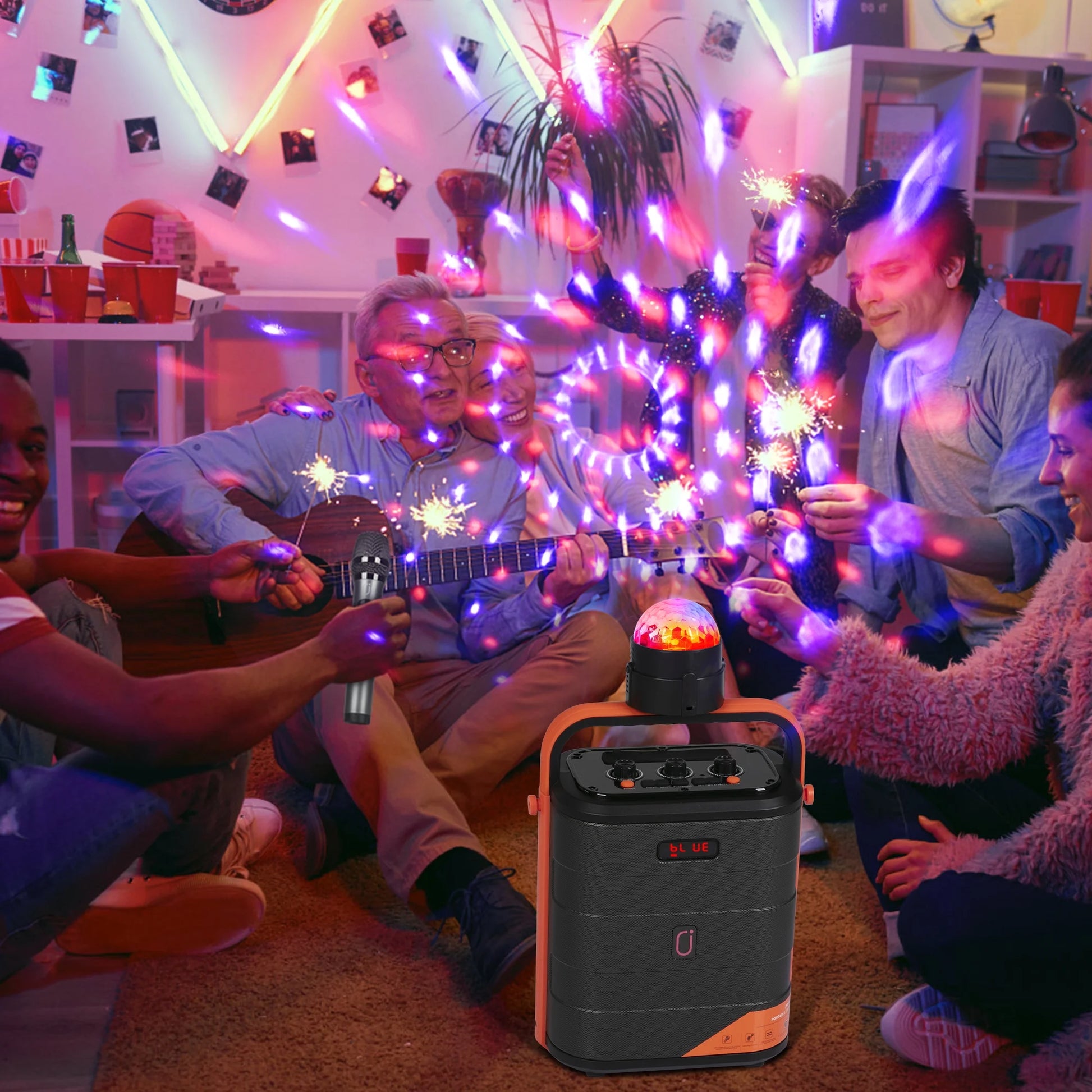 Disco Ball Party Strobe RGB Lights Sound Activated Karaoke Disco Lights with Remote Control for Party Club Bar Karaoke Holiday Dance Christmas Birthday Home Decoration