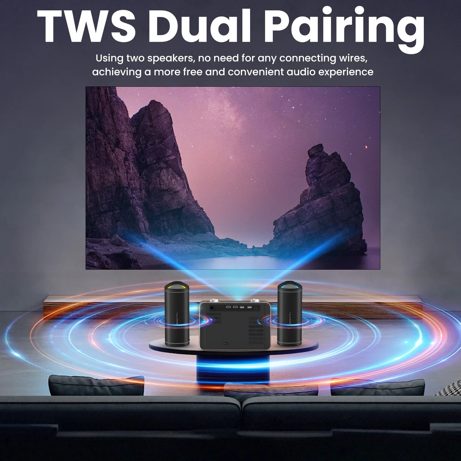 Ultimate Waterproof Bluetooth Speaker with Colorful Lights - IPX6, Bluetooth 5.3, TWS Pairing & Microphone