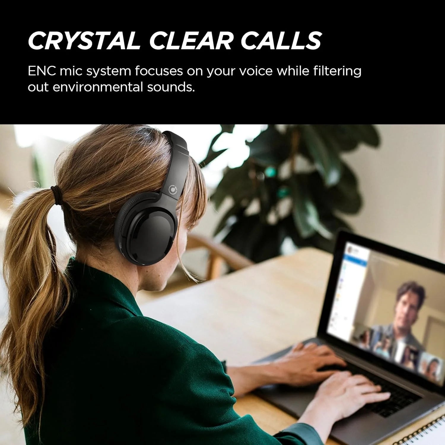 Premium Hybrid Active Noise Cancelling Wireless Headphones - Deep Bass, Clear Calls, 30H Playtime, Comfortable Fit, Bluetooth 5.2