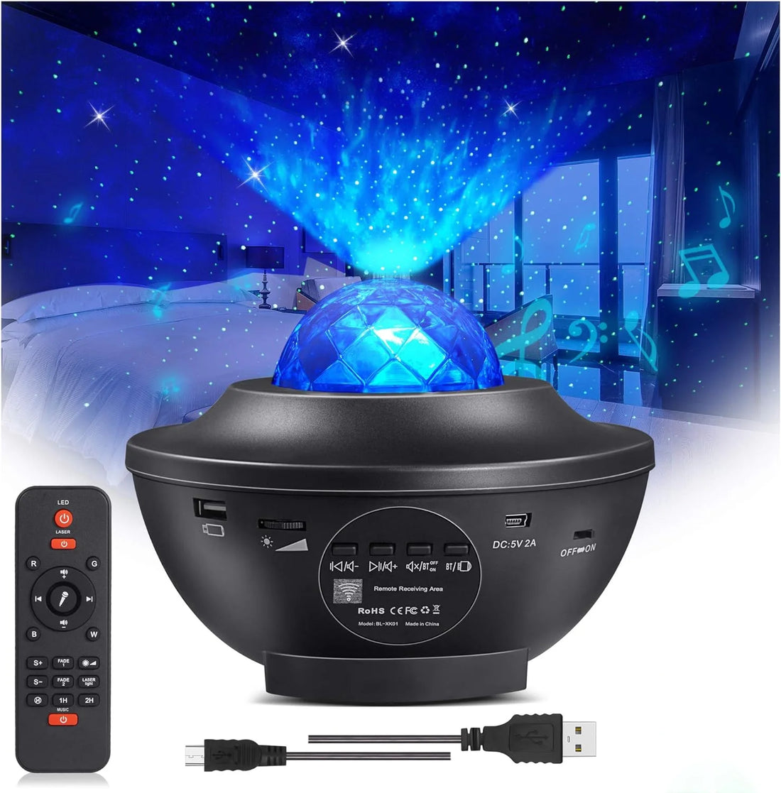 Star Projector Galaxy Light Projector with Remote & Bluetooth Speaker, Multiple Colors Dynamic Projections Star Night Light Projector for Kids Adults Bedroom, Space Lights for Bedroom Decor Aesthetic