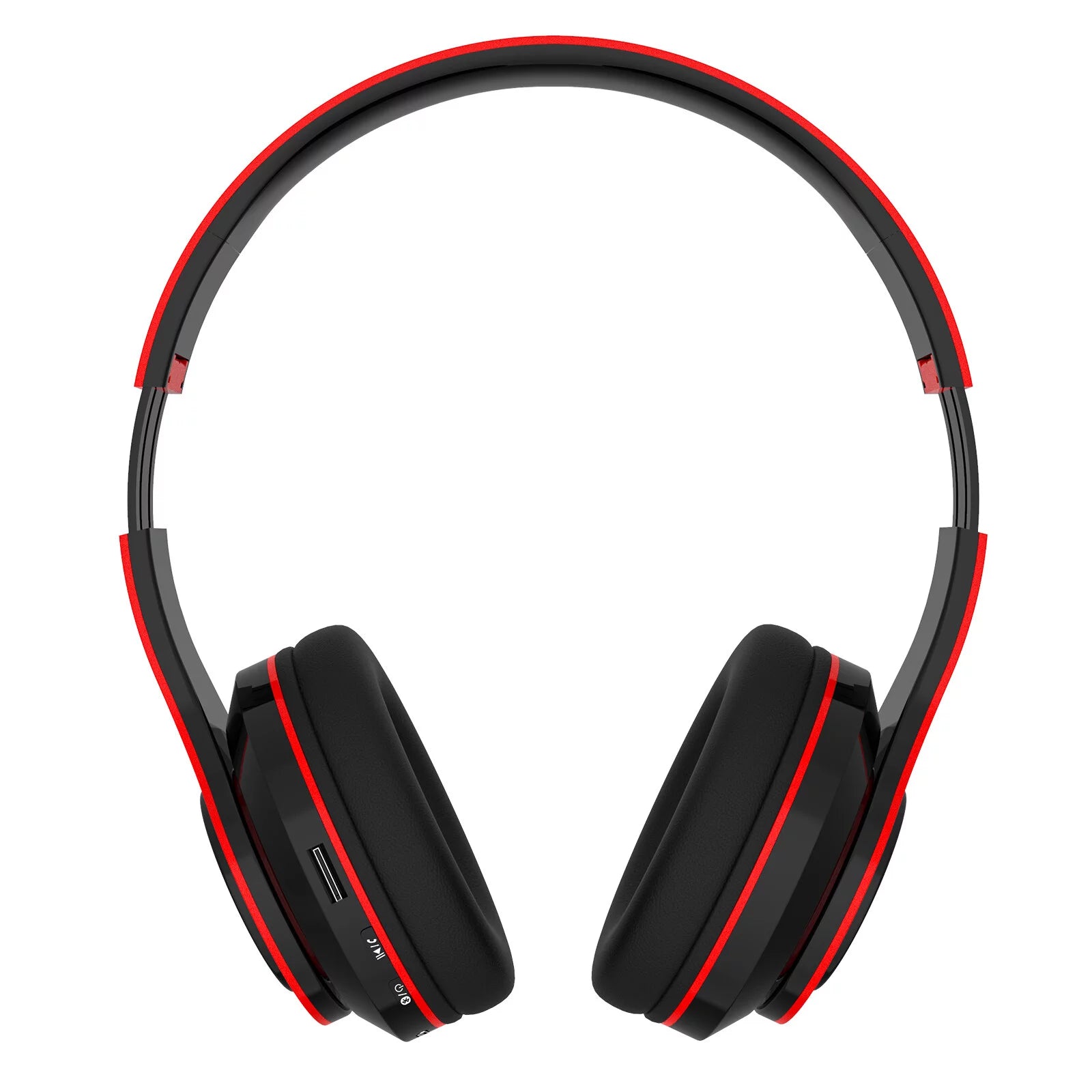 Sleek Red Foldable Over-Ear Bluetooth Headphones with Mic - Wireless Freedom!