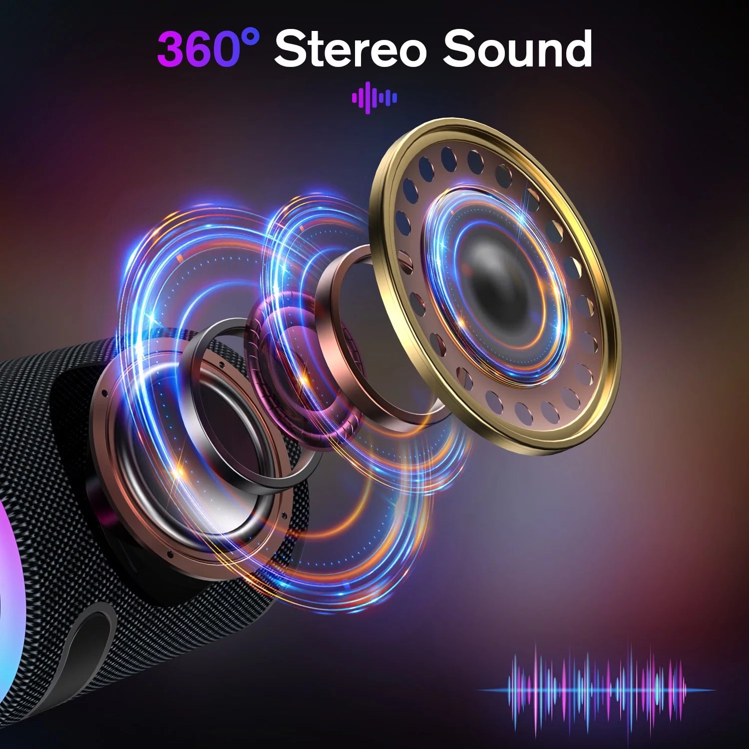 Ultimate Portable LED Bluetooth Speaker - Waterproof, 24H Playtime, Rich Bass, Perfect for Parties & Outdoor Adventures!