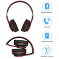 Sleek Red Foldable Over-Ear Bluetooth Headphones with Mic - Wireless Freedom!