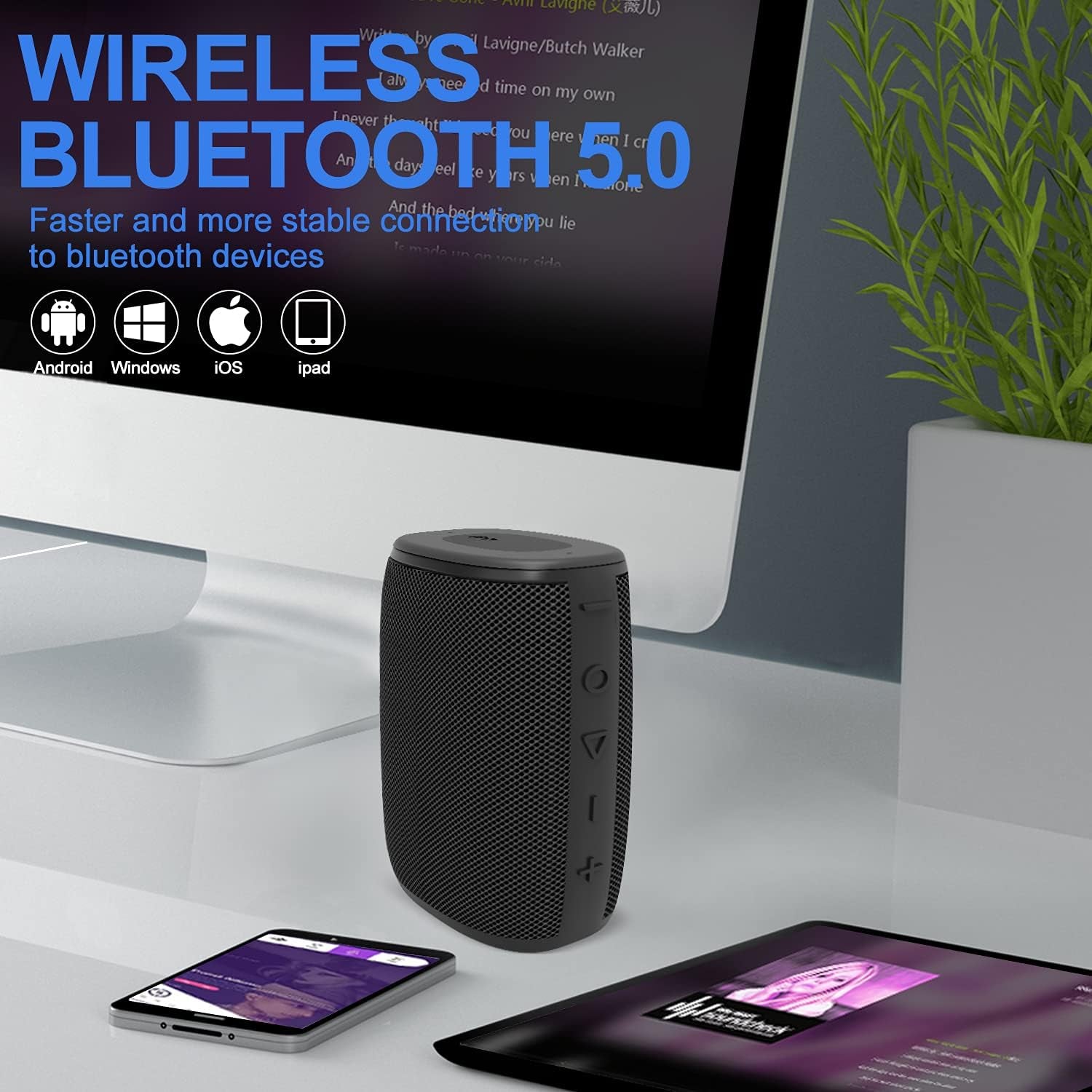 Ultimate IPX7 Waterproof Bluetooth Speaker - H3 Portable Wireless with Rich Bass, 15H Playtime, USB-C Charging & TWS Pairing for Home, Outdoors & Travel