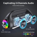 Ultimate Waterproof Karaoke Machine - Portable Bluetooth Speaker with 2 Wireless Microphones, RGB Lights & Multi-Connection for Outdoor Parties!