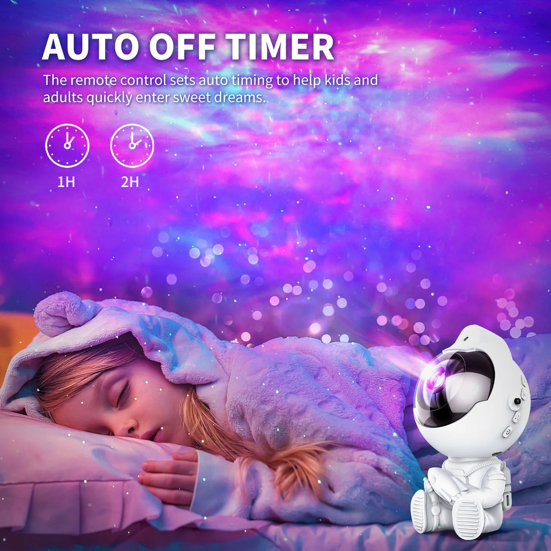 Astronaut Star Projector, Galaxy Ceiling Projector Starry Nebula Kids Night Light with Remote Control Timing & 360° Rotation Magnetic Head for Baby Home Bedroom Gaming Room Decor Christmas Party Decor