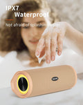Ultimate Portable Bluetooth Speaker - Waterproof, IPX7 Floating Design, 5000mAh Battery, Powerful Bass & Loud Sound - Perfect for Beach, Pool, Kayak & Gifts for Him - Apricot