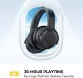 Premium Bluetooth Active Noise Cancelling Headphones - Wireless Over-Ear with Deep Bass, Comfortable Earpads & 30 Hours Playtime - Perfect for Travel & Work, Black
