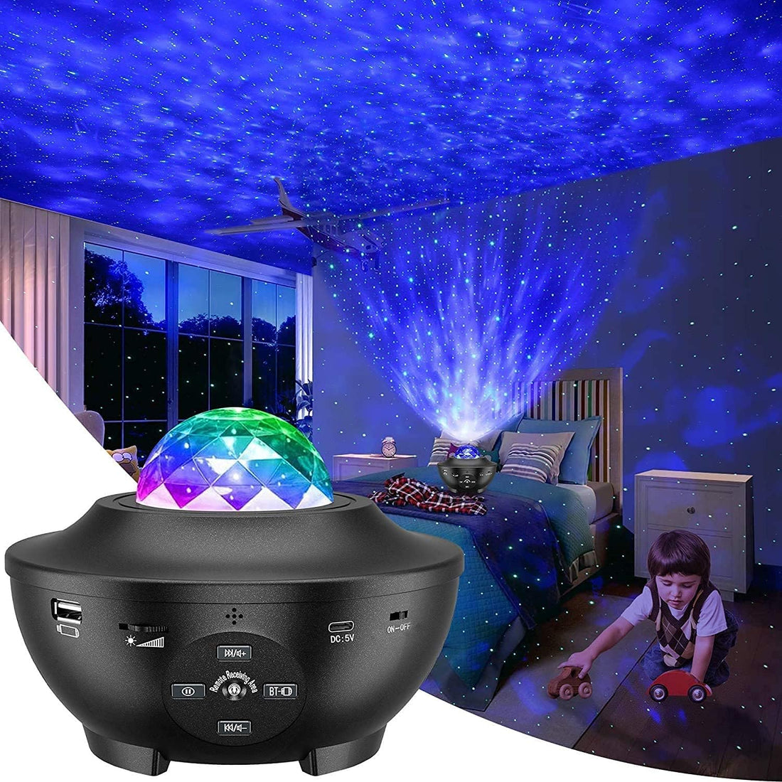 Galaxy Projector, Star Projector 3 in 1 Night Light Projector W/Led Cloud with Bluetooth Music Speaker for 1-16 Years Baby Kids Bedroom/Game Rooms/Home Theatre/Night Light Ambiance…