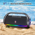 Ultimate Waterproof Karaoke Machine - Portable Bluetooth Speaker with 2 Wireless Microphones, RGB Lights & Multi-Connection for Outdoor Parties!