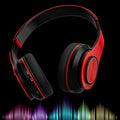 Sleek Red Foldable Over-Ear Bluetooth Headphones with Mic - Wireless Freedom!
