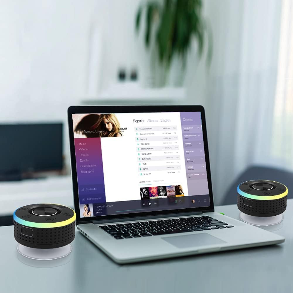 Ultimate Waterproof Bluetooth Shower Speaker with LED Lights, Dual Pairing, and FM Radio - Perfect for Pool, Beach, and Parties!