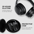 Premium Hybrid Active Noise Cancelling Wireless Headphones - Deep Bass, Clear Calls, 30H Playtime, Comfortable Fit, Bluetooth 5.2