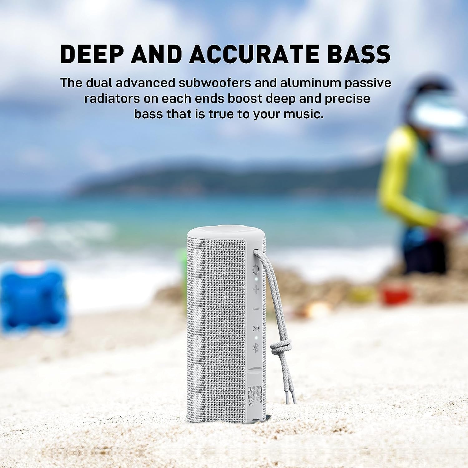 Ultimate Grey Waterproof Bluetooth Boombox Speaker - Perfect for Outdoor Adventures!