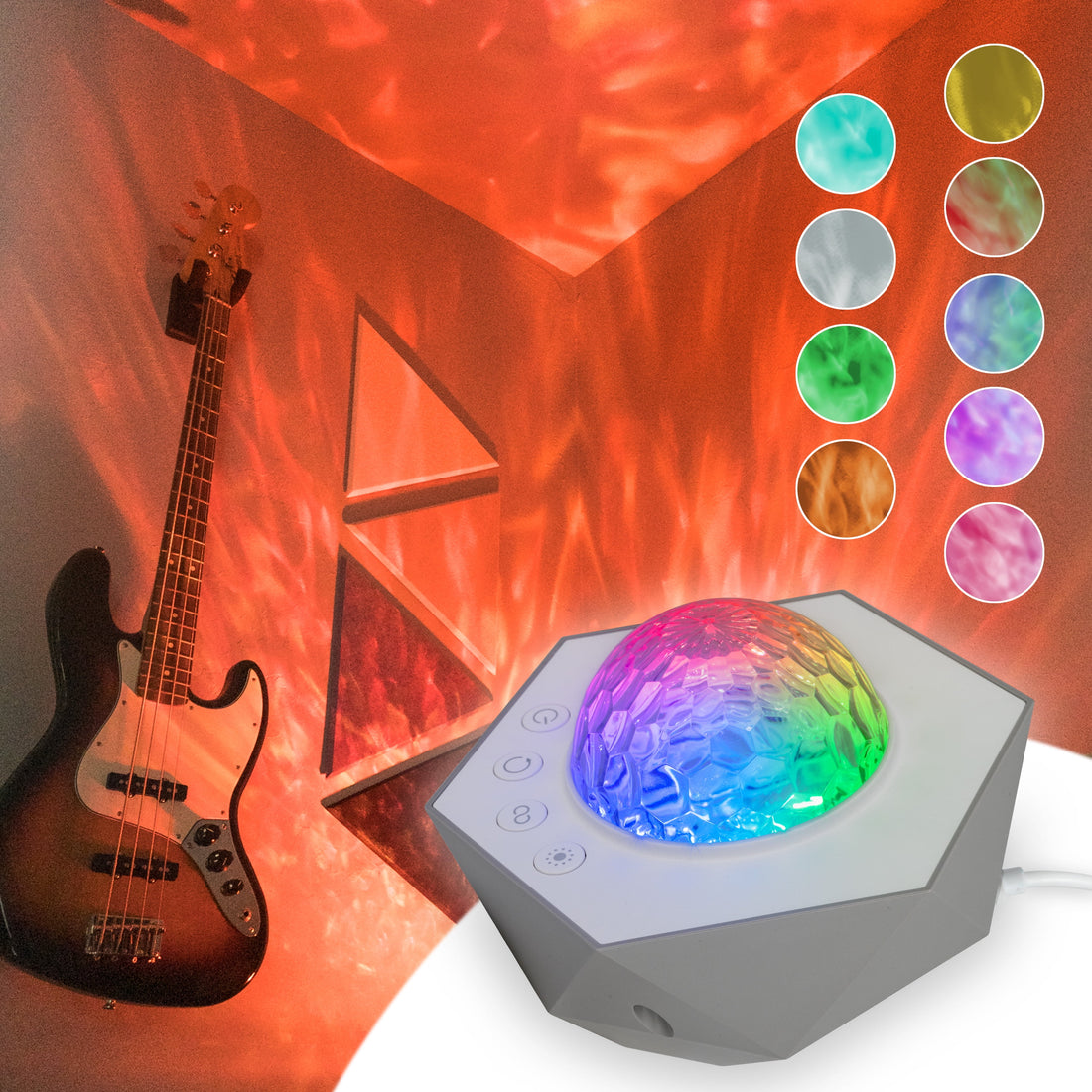 Color-Changing LED Galaxy Wave Projector, USB-C Powered, Night Light, 70333