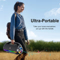 Ultimate Waterproof Karaoke Machine - Portable Bluetooth Speaker with 2 Wireless Microphones, RGB Lights & Multi-Connection for Outdoor Parties!