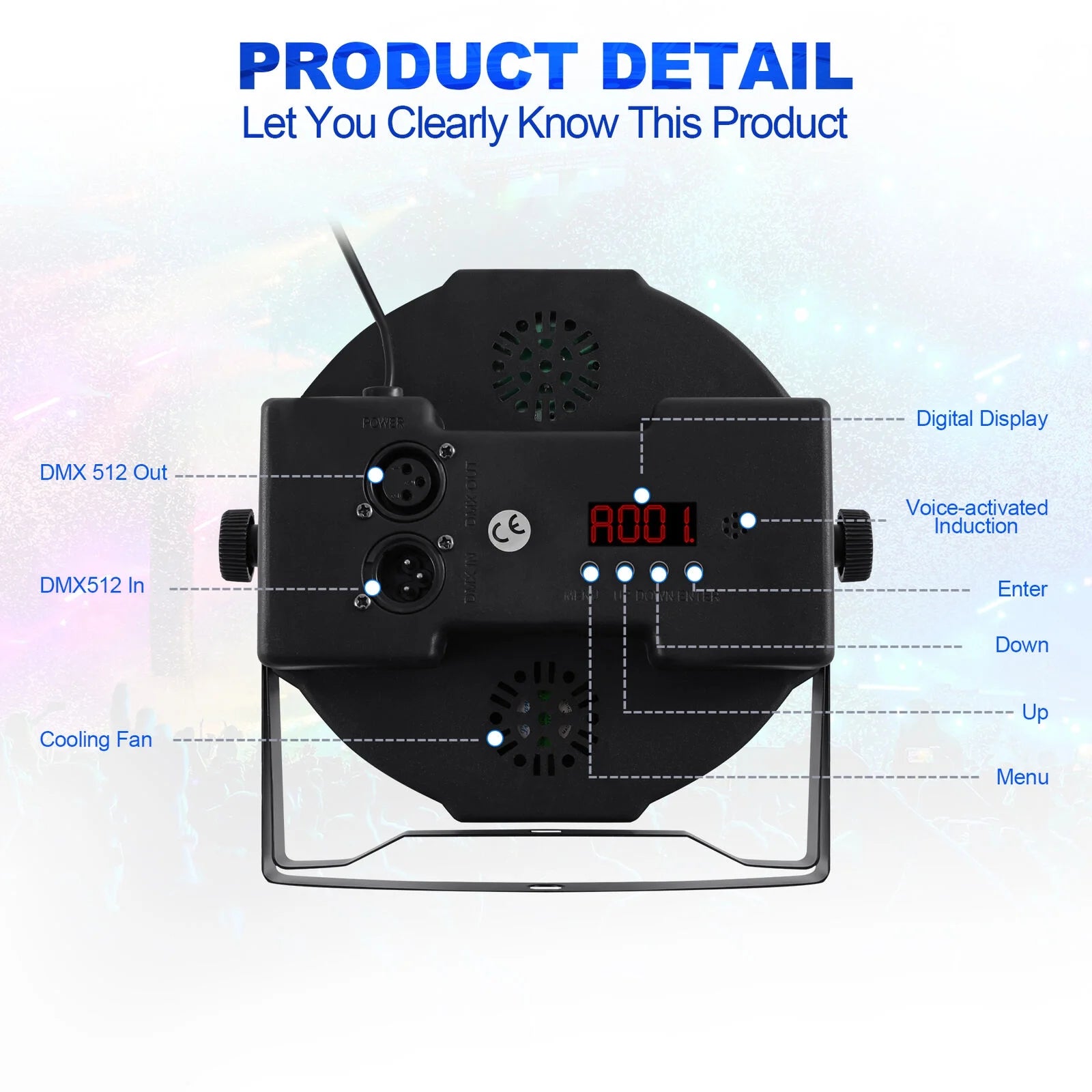 2Pcs Stage Lights 36 LED Par Lights with Wireless Remote Sound Activated DMX Control for DJ Party Effect Lighting