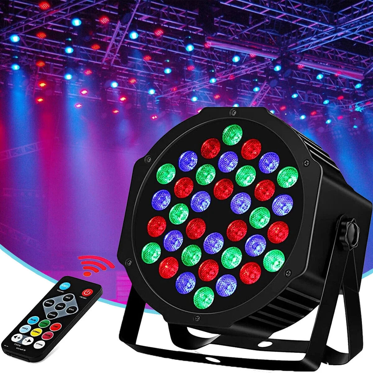 2Pcs Stage Lights 36 LED Par Lights with Wireless Remote Sound Activated DMX Control for DJ Party Effect Lighting