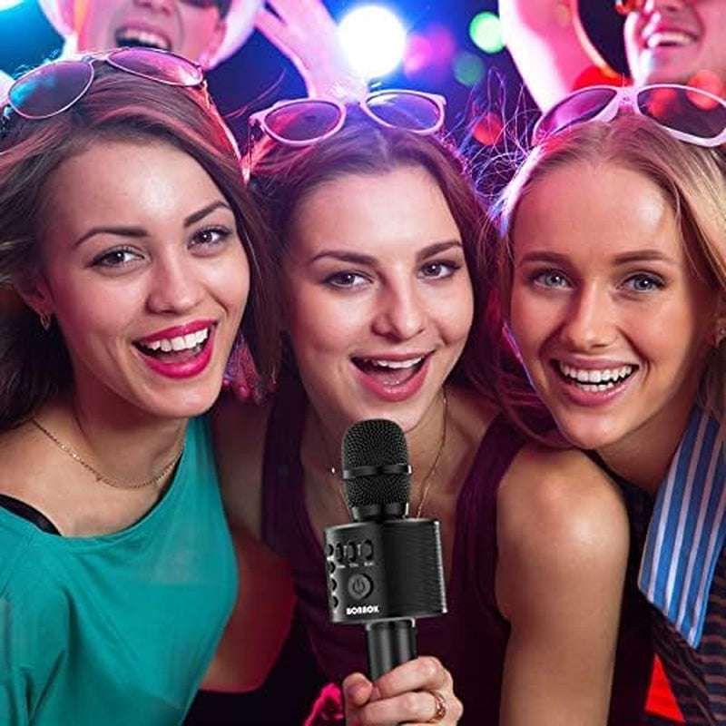 Ultimate Wireless Bluetooth Karaoke Microphone - 3-in-1 Portable Handheld Speaker for Home Parties & Birthdays - Compatible with All Smartphones (Black)