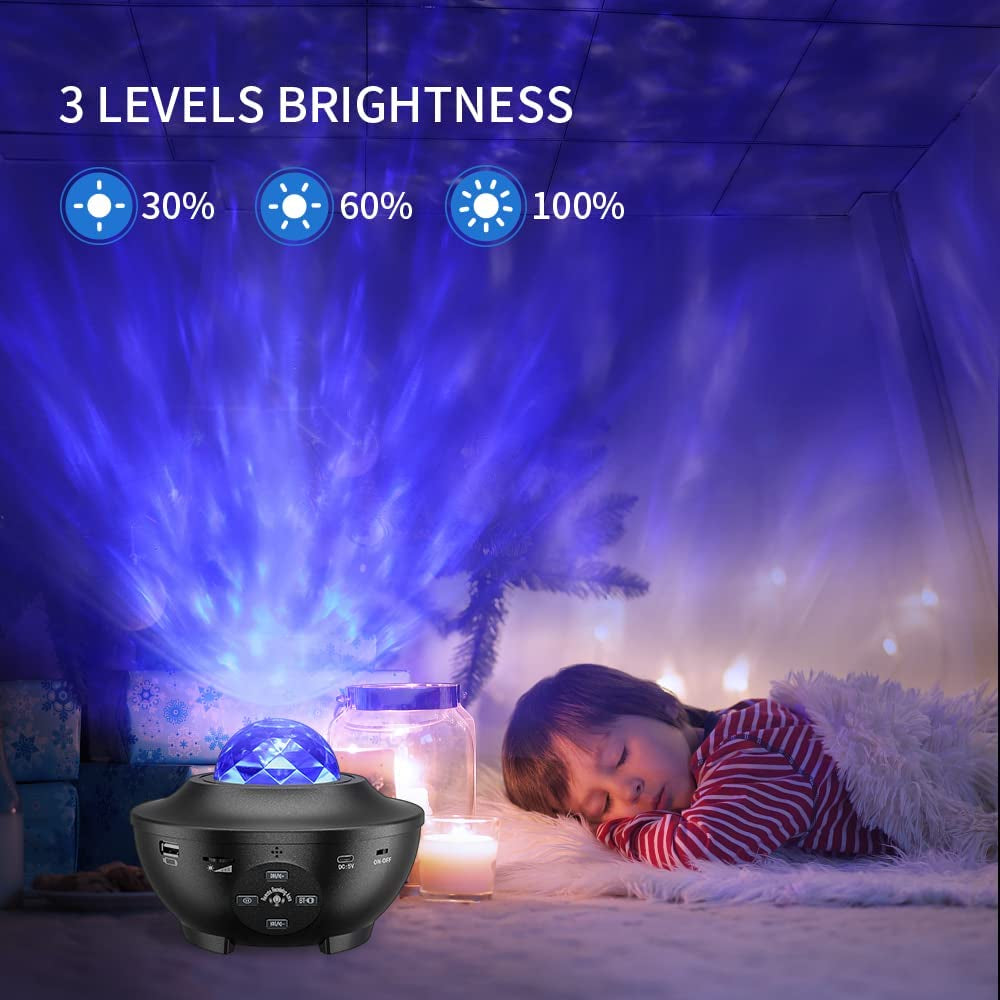 Galaxy Projector, Star Projector 3 in 1 Night Light Projector W/Led Cloud with Bluetooth Music Speaker for 1-16 Years Baby Kids Bedroom/Game Rooms/Home Theatre/Night Light Ambiance…