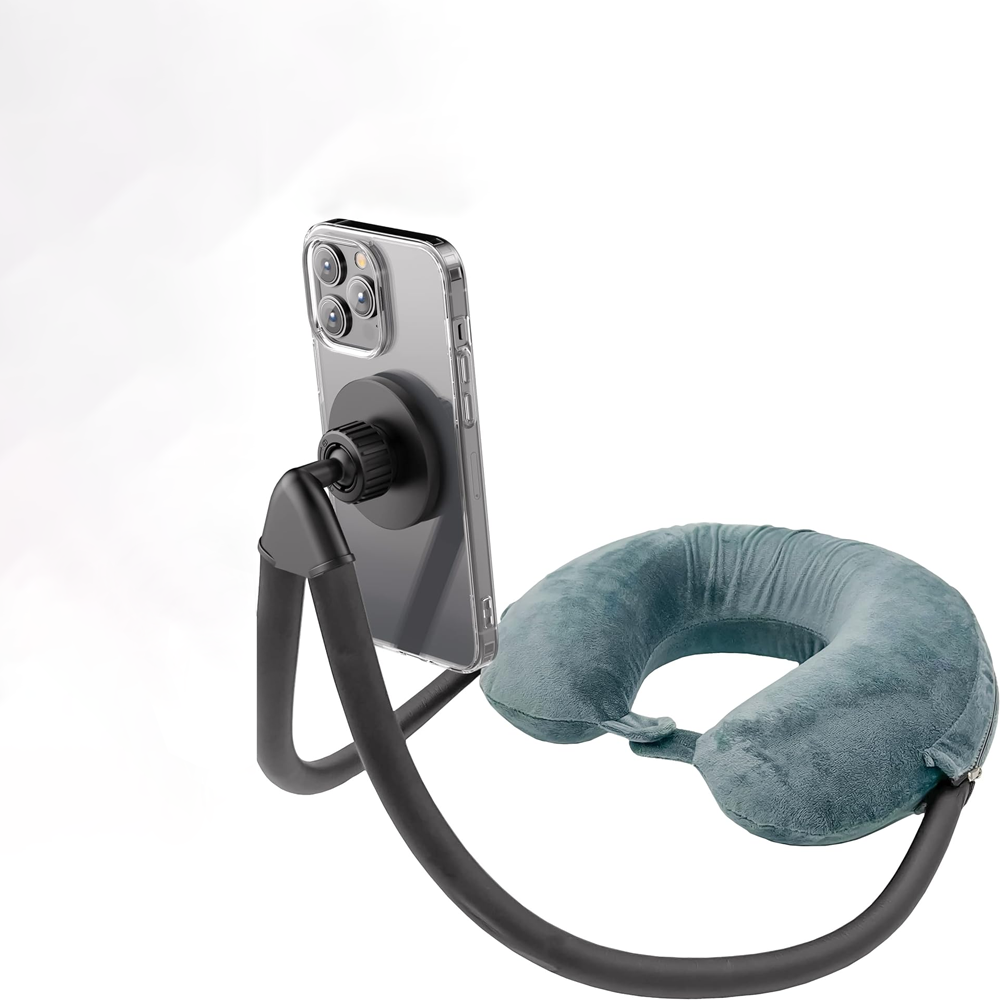 Neck Pillow for Travel Memory Foam W/ Magnetic Magsafe Phone Holder for Iphone