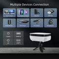 Bluetooth LCD Mini Projector,Support 1080P FHD, with Remote, AV Cable & More, White, 1 Count