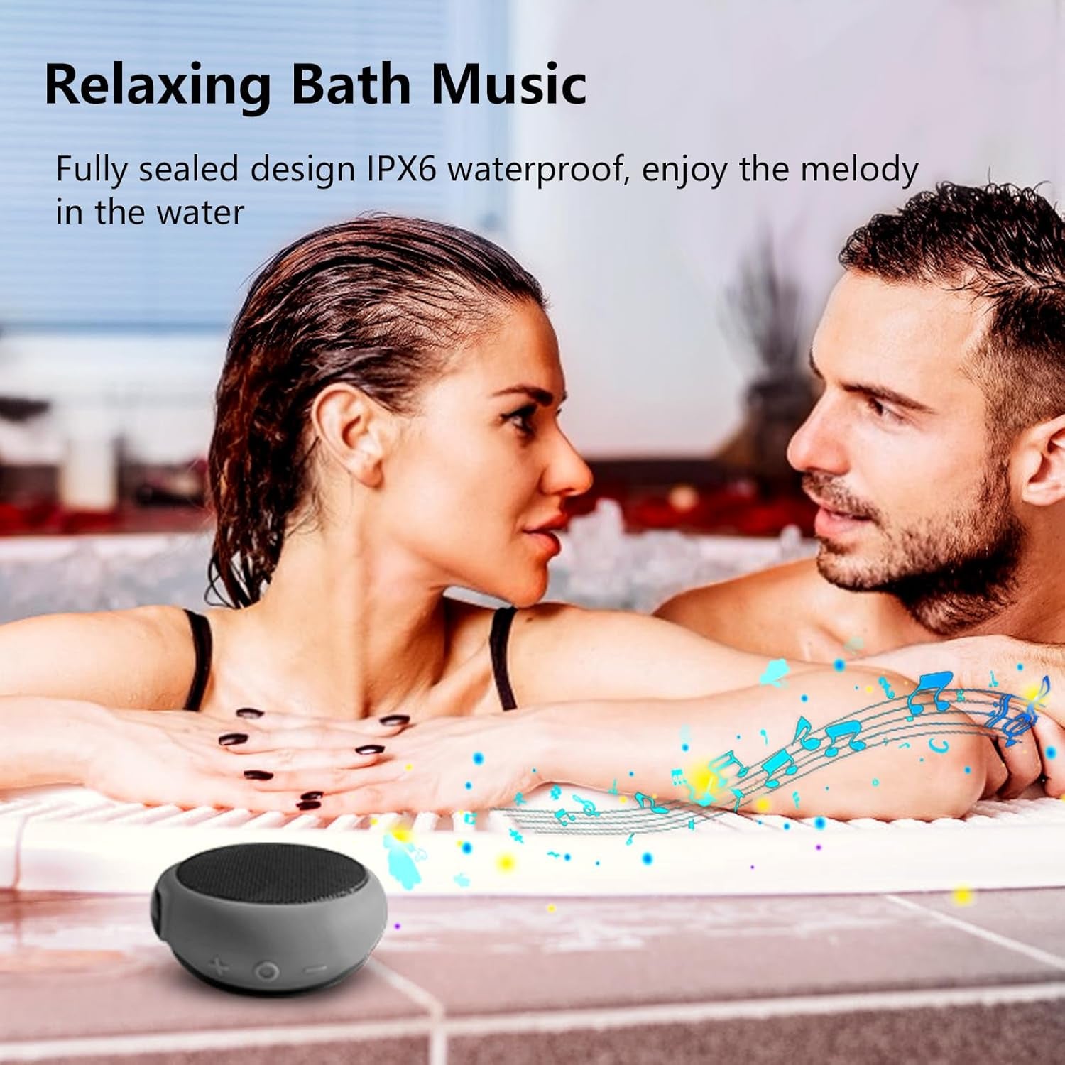 Wireless Wearable Bluetooth Speaker - Portable Wrist Speaker with Microphone, Water-Resistant White Noise Machine for Outdoor Sports and Running