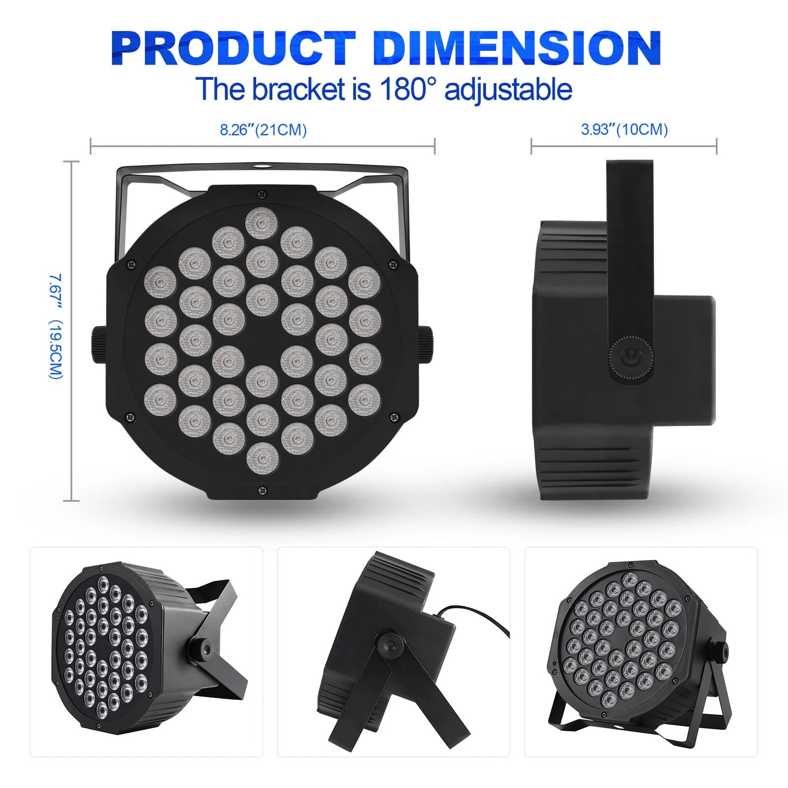 2Pcs Stage Lights 36 LED Par Lights with Wireless Remote Sound Activated DMX Control for DJ Party Effect Lighting