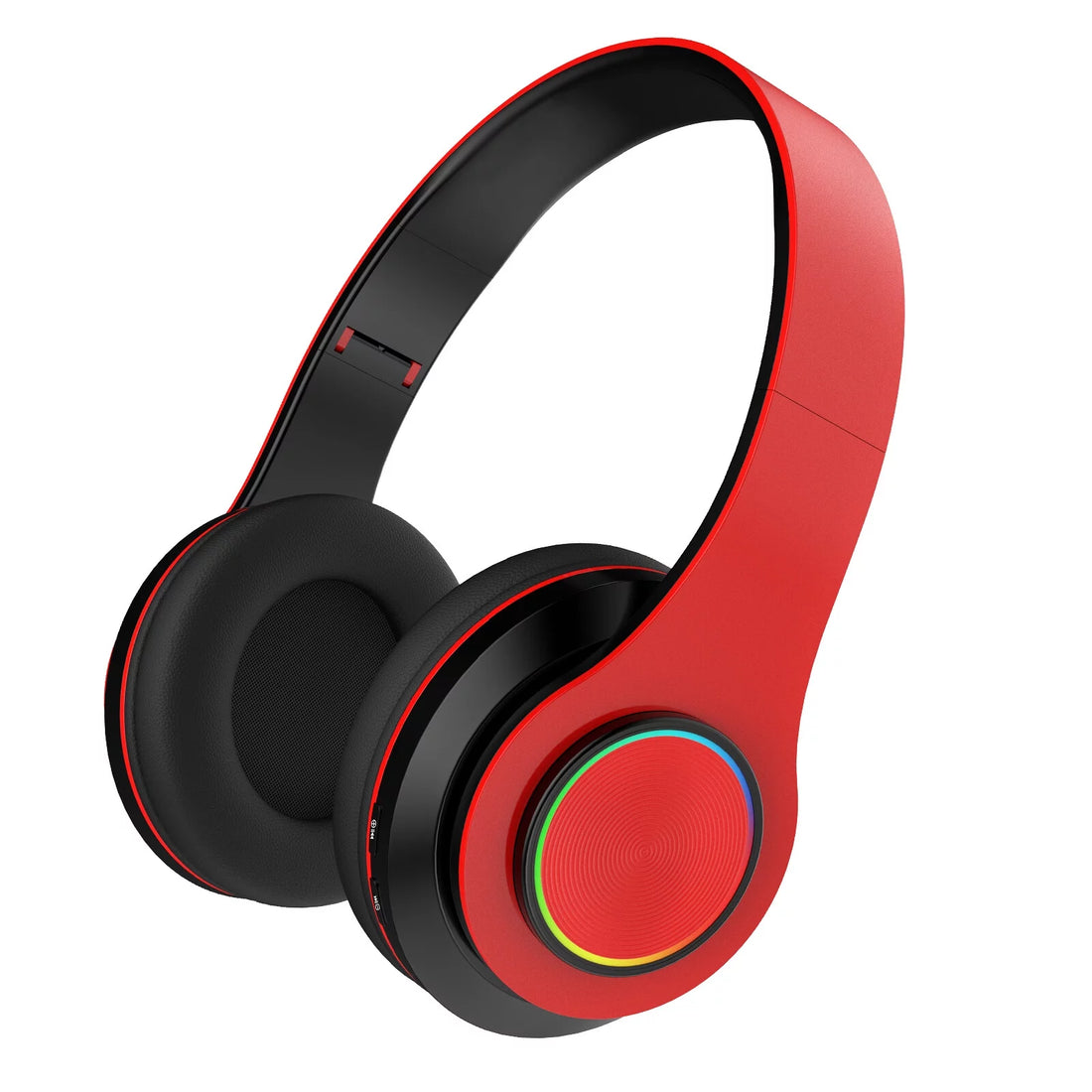 Sleek Red Foldable Over-Ear Bluetooth Headphones with Mic - Wireless Freedom!